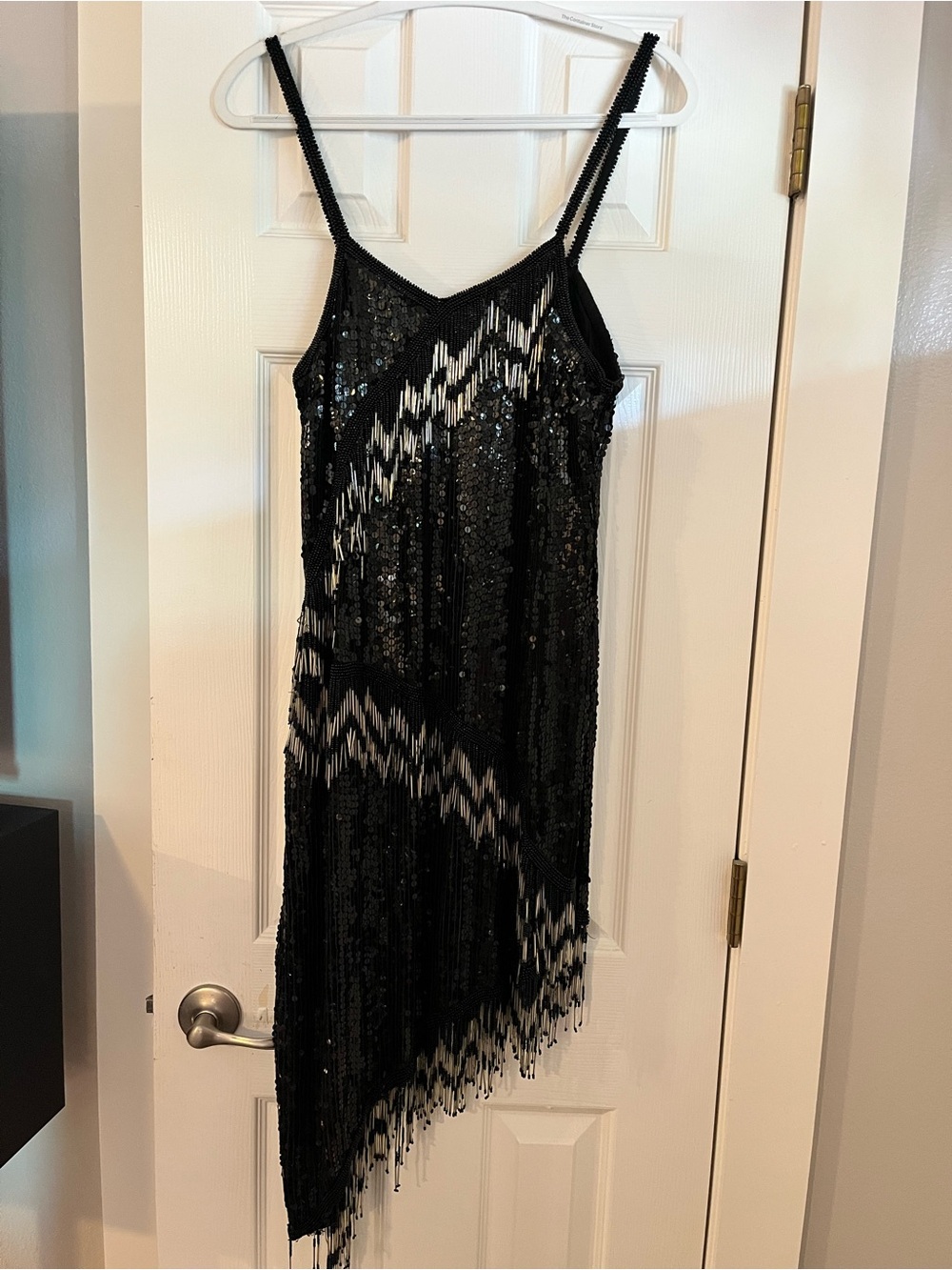 Vintage Black Beaded & Sequin Dress - Size Large